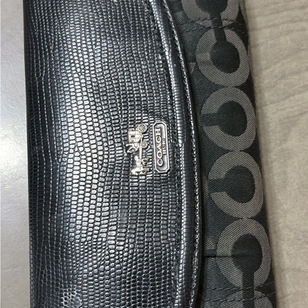 Coach Black and Gray Textured Clutch